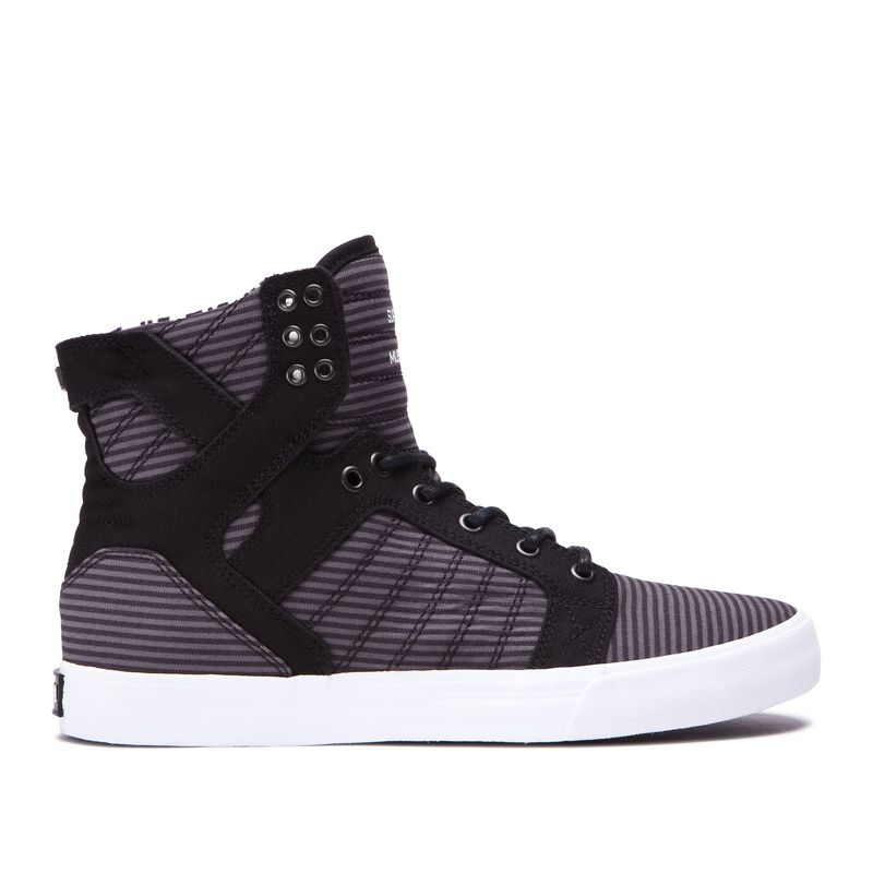 Supra Skytop High Top Schuhe Herren - Grau/Schwarz IDV60544